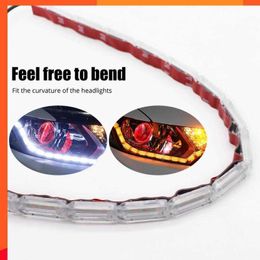 New Car Drl 3w Waterproof Super Bright Durable Universal Car Supplies Auto Headlight Light Strips Streamer Multifunctional 12v