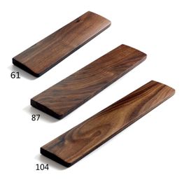 Pads Walnut Wooden Mechanical Keyboard Wrist Rest with AntiSlip Mat Ergonomic Gaming Desk Wrist Pad Support 61 87 104 Keys Drop Ship