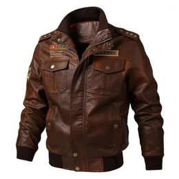 Men's Jackets Spring And Autumn Leather Jacket Loose Large Size Multi-pocket Leisure Washed Motorcycle Pu