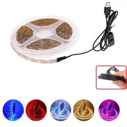 Strips 5V USB LED Strip Light Flexible Ribbon Diode With ON/OFF Switch SMD3528 60Leds/m Waterproof Stripe TV Background Backlight