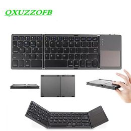 Keyboards New Folding Bluetooth Keyboard Wireless Foldable Touchpad Keypad for IOS Android Windows Ipad Tablet Macbook Mobile Smartphone