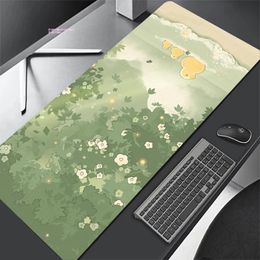 Rests Deskpad Laptop Mouse Mat 300x800mm Cute Illustration Green Pad Desk Mats Kawaii Mouse Pad Cute Large For Office Rubber mousepad
