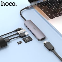 Hubs Hoco USB C HUB Type C to USB 3.0 2.0 Adapter PD60W Dock For MacBook Pro Accessories HDMICompatible USBC Splitter 4K 30HZ HDTV