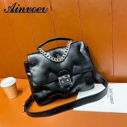 Evening Bags Ainvoev Fashion Chain Shoulder Crossbody Bag Pu Tote For Women Large Capacity Handbags Simple Space Cotton