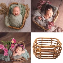 Keepsakes born Pography Props Boy Girl Fotografie Accessories Baby Furniture Woven Basket Studio Baby Po Shoot Bed Backdrop Chair 230526