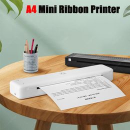 Printers A4 Ribbon Printer Portable Document Printer 210mm USB Bluetooth Home Business Mini Mobile Small Size Printer Or Thermal Printer