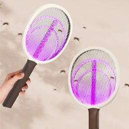 Other Home Garden 2IN 1 Electric Insect Racket Swatter Zapper Mosquito Swatter Killer Lamp USB Rechargeable Electric Bug Zapper Fly Swatter Trap 230526