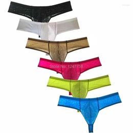 Underpants Sexy Brazilain Bikini Boxers Men Jacquard Lace Bulge Pouch Underwear Guy