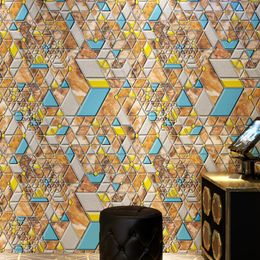 Wallpapers Modern Imitate Mosaic Wall Papers Home Decor Waterproof PVC Paper Rolls For Background Decorative Personalised Shop