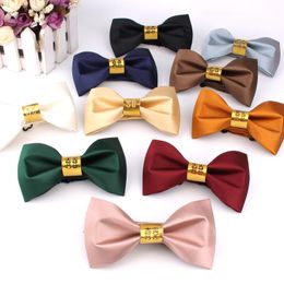 Neck Ties Wedding Bowtie For Groom Fashion Satin Bow Tie Men Women Bowknot Adult Cravats Candy Color Groomsmen Bowties