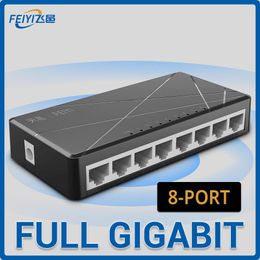 Hubs FEIYI SG108M Ethernet Switch with 8 Port Desktop Ethernet Network Gigabit Switch 1000Mbps LAN Hub