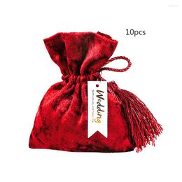 Gift Wrap 10pcs Velvet Bags For Wedding Casamento Decor Jewelry Sachet Cooikes Cases Container 11x15cm