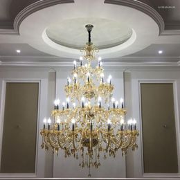 Chandeliers XL Large High Ceiling Crystal Chandelier Lighting For Living Room El Furniture Led Candelabro Luxury Church Lamp