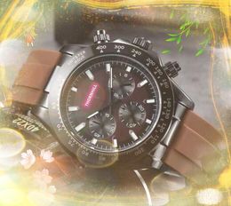 Premium Two Eyes Design Watches Stopwatch 43mm Quartz chronograph movement Men Clock Lumious Colourful Rubber Belt Original Clasp Analogue Casual Wristwatch