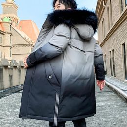 Men's Down Winter Fashion Casual Mens Parkas Cotton Warm Big Size Men Super Jacket Manteau Homme Hiver Coats JJ60MF