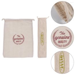 Gift Wrap Bread Linen Storage Loaf Reusable Drawstring Cloth Flax Shopping Unbleached Muslin Bakery Grocery Vegetable French Kitchen Pouch