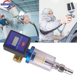 Spray Guns Airbrush Electronic Pressure Regulator LCD Digital Display 1/4" Water Oil Separator Pneumatic Spray Gun Tool Accessories 230526