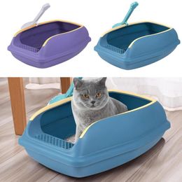 Other Cat Supplies Semi Enclosed Cat Litter Box Portable Folding Travel Pet Litter Box With High Sides Kitten Toilet Tray Supplies Cat Accessories 230526