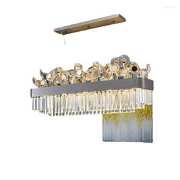 Pendant Lamps Led Creative Crystal Chandelier For Dining Room Gold/Black Design Hanging Lamp Luxury Home Decor Indoor Lighting Cristal LusCD