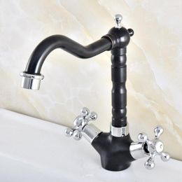 Bathroom Sink Faucets Black Oil Rubbed Bronze Silver Chrome Brass Kitchen Vessel Basin Swivel Spout Faucet Mixer Water Tap Anf484