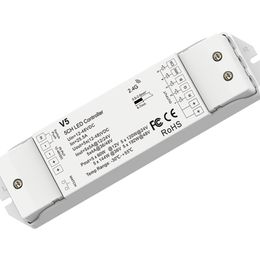 5CH*5A 12-48VDC CV Controller(Push Dim) V5 RGB+CCT High Power LED Controller Low pressure controller For LED RGB+CCT LED strip