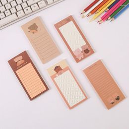 Memo 50 Sheets Cheque List Cute Korean Biscuits Bear Notepad Message Notes Decorative No-sticky Stationery Office Supplies
