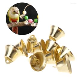 Other Bird Supplies 10 Pcs Golden Bells For Craft Metal Ringing Bell Home Decor DIY Educational Toy Parrot Chewing Toys Accessories