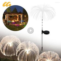 Optical Fiber Jellyfish Lamp LED 7 Colors Solar Waterproof Firework Lawn For Road Yard Party Decoration Outdoor Garden