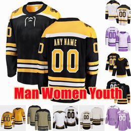 Custom S-6XL Movie College Hockey Wears Jersey Embroidery 4 Bobby Orr 63 Brad Marchand 37 Patrice Bergeron 88 David Pastrnak 71 Taylor Hall 59 Tyler Bertuzzi Jerseys