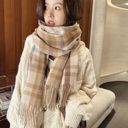 Scarves Trend Design Women's Scarf Thick Winter Warm Men Cashmere For Ladies Fashion Tassel Pashmina Shawls Wrap Foulard