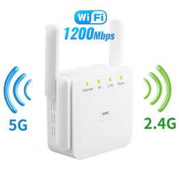 Routers 1200Mbps Wifi Amplifier 5G Wireless WiFi Repeater Signal Wifi Extender Network Wi fi Booster 5 Ghz Long Range Wifi Repeater