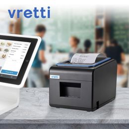 Printers VRETTI V330M 80mm Thermal Receipt POS Printer For Windows Android IOS For Supermarket Store Multiple Interfaces Thermal Printer