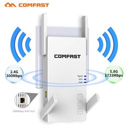 Routers 2100Mbps Gigabit Long Range Extender 802.11ac Wireless WiFi Repeater Wi Fi Booster 2.4G/5Ghz WiFi Amplifier router Access Point