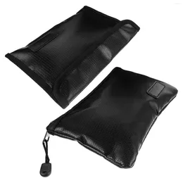 Gift Wrap 2 Pcs Fireproof File Bag Receipt Organiser Resistant Portable Files Waterproof Document Pouch Documents ID Legal