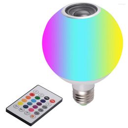 Bluetooth-compatible E27 RGBW LED Bulb Lights 40W RGB Lampada Changeable Colourful Lighting Lamp With Remote Control