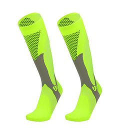 Sports Socks High Cycling For Knee Sport Basketball Compression Breathable Socer Support Women Gym Running Men Stockings R