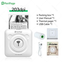 Printers A6 Thermal Photo Printer Peripage Wireless Portable Label Maker Machine Barcode Sticker Paper iOS Android Phones Fotos Papel