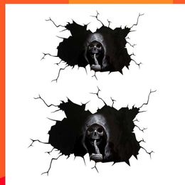 New Funny Gift Scary Skull Decals Sticker For Car Waterproof Bone Skeleton Window Bumper Home Door Wall Sticker Interior Accessories