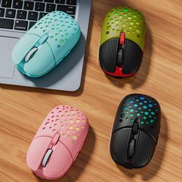 Mice Rechargeable USB 2.4G Wireless RGB Light Honeycomb Gaming Mouse for Desktop PC Computers Notebook Laptop Mice Mause Gamer