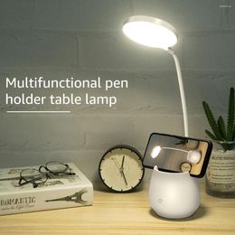 Table Lamps LED Desk Lamp 1250mAh Light With Pen/Phone Holder USB Rechargeable Touch Control Reading Eye-Caring Night 2023