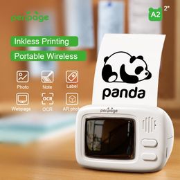 Printers 2022 Peripage Inkfree HD A2 Mini 203DPI Portable Bluetooth Photo Printer Thermal Label Maker Impresora Fotos Etiquetas Xmas Gift