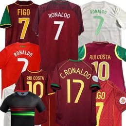 Maglie da calcio retrò classiche 1998 1999 RONALDO 2000 2002 2004 2006 2012 16 18 Portogallo PAULETA RUI COSTA FIGO J.MOUTINHO NANI PEPE QUARESMA Maglia da calcio Portugieser