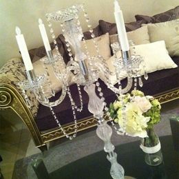 Candle Holders 90cm Tall Table Centrepiece Acrylic Crystal Wedding Candelabra Holder Supply