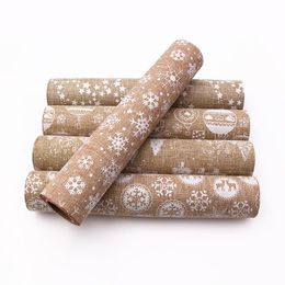 Party Decoration 28 270cm Muti Styles Christmas Table Runner Artificial Jute Fabric Printed Tablecloth Home Tableware Pad