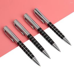 4PCS/LOT GENKKY Rotating Metal Ballpoint Pen Stainless Steel Ball Bar Oil Commercial Stationery Writing 0.7mm