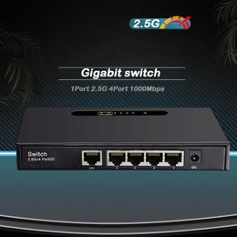 Switches 5Port 2.5G switch gigabit Ethernet Switch ethernet hub RJ45 2500/1000Mbps Desktop Gigabit Network Switch 8Pin Auto LAN Switching