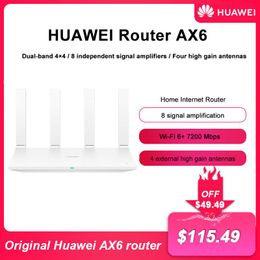 Routers Original Huawei AX6 WIFI6 Router 7200Mbps 4k QAM Router 2.4G 5G Efficient Transmission 8 Signal Amplifier Huawei Smart Life App