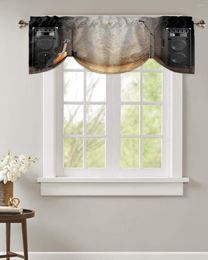 Curtain Music Stage Speaker Guitar Window Kitchen Cabinet Coffee Tie-Up Valance Rod Pocket Short