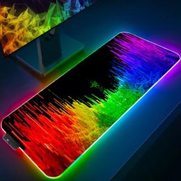 Rests Gaming Mouse Pad Rgb Accessories Computer Xxl New Razer Mousepad Gamer Rubber Carpet with Backlit Speed for Csgo Lol Desk Mat