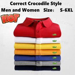 Polo classica di design Camicia T-shirt ricamata casual T-shirt da uomo Risvolto estivo Coccodrillo Business Polo da uomo di marca Moda Uomo Donna stampa animalier Homme oversize